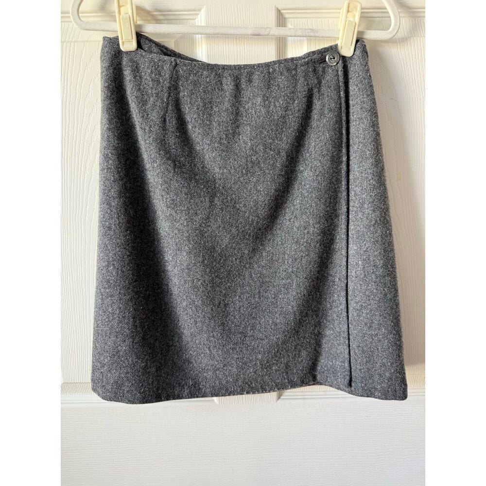 City Spirit Collection Gray Wool Wrap Mini Skirt Vintage 90s Size 10‎ Minimalist